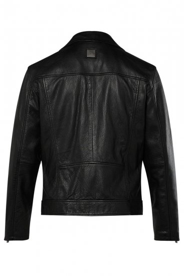 JP1880 830586 Biker jaka no jēra napas Melns - Jakas & Lietus apģērbs - Jakas - 2XL-12XL