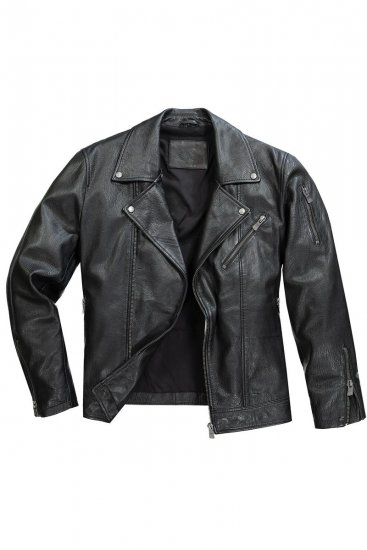 JP1880 830586 Biker jaka no jēra napas Melns - Jakas & Lietus apģērbs - Jakas - 2XL-12XL