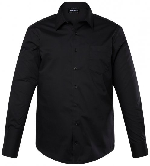 Men+ 753 Biznesa krekls ar garām piedurknēm ar klasisku apkakli Melns - Krekli - Krekli - 2XL-8XL