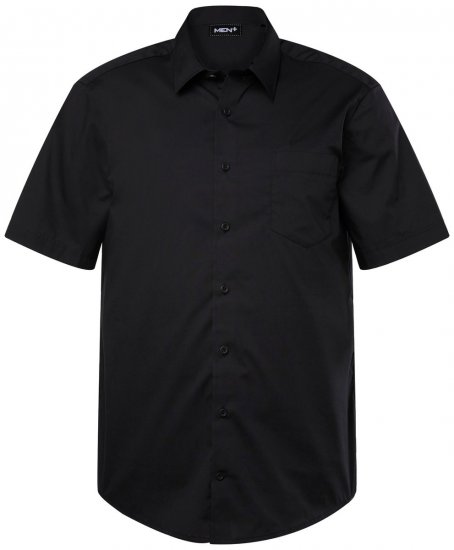 Men+ 756 Biznesa krekls ar īsām piedurknēm ar klasisku apkakli Melns - Krekli - Krekli - 2XL-8XL