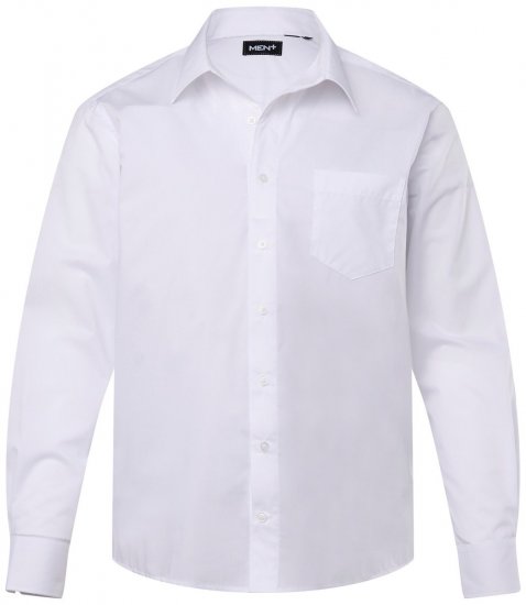 Men+ 757 Biznesa krekls ar garām piedurknēm ar atvērtu apkakli Balts - Krekli - Krekli - 2XL-8XL