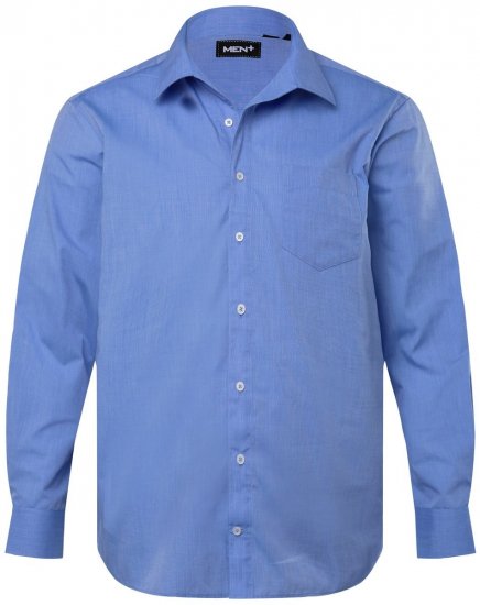 Men+ 757 Biznesa krekls ar garām piedurknēm ar atvērtu apkakli Gaiši zils - Krekli - Krekli - 2XL-8XL