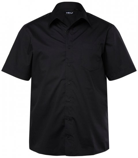 Men+ 758 Biznesa krekls ar īsām piedurknēm ar atvērtu apkakli Melns - Krekli - Krekli - 2XL-8XL