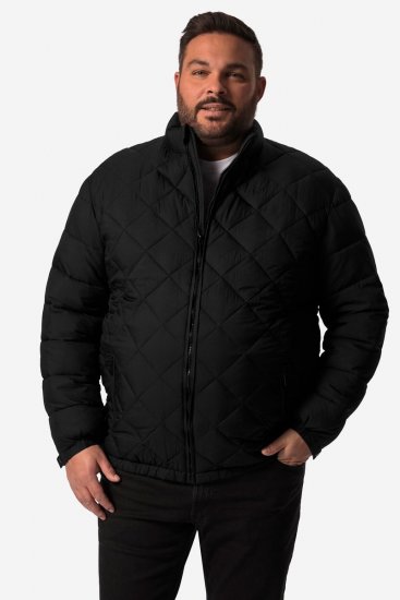 Men+ 494 Stepēta jaka ar stāvapkakli Melns - Jakas & Lietus apģērbs - Jakas - 2XL-12XL