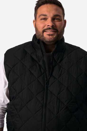Men+ 578 Veste stepēta ar stāvapkakli Melns - Jakas & Lietus apģērbs - Jakas - 2XL-12XL