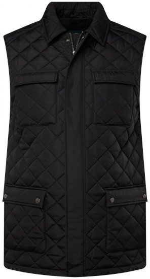 Boston Park 593 Veste stepēta ar krekla apkakli Melns - Jakas & Lietus apģērbs - Jakas - 2XL-12XL
