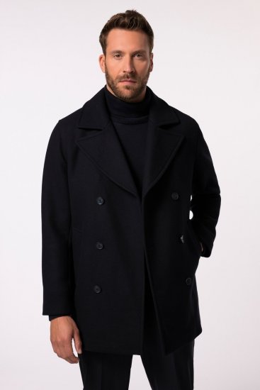 JP1880 Caban Short Double-breasted Overcoat Navy - Jakas & Lietus apģērbs - Jakas - 2XL-12XL