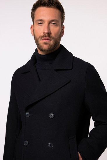 JP1880 Caban Short Double-breasted Overcoat Navy - Jakas & Lietus apģērbs - Jakas - 2XL-12XL