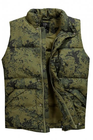 JP1880 831610 Veste stepēta kamuflāžas rakstā Zaļš - Jakas & Lietus apģērbs - Jakas - 2XL-12XL