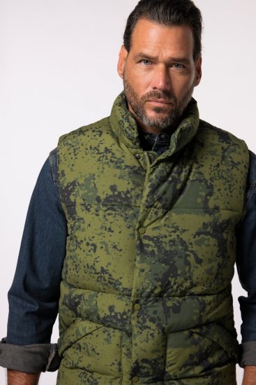 JP1880 831610 Veste stepēta kamuflāžas rakstā Zaļš - Jakas & Lietus apģērbs - Jakas - 2XL-12XL
