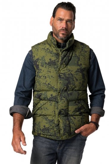 JP1880 831610 Veste stepēta kamuflāžas rakstā Zaļš - Jakas & Lietus apģērbs - Jakas - 2XL-12XL