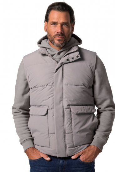 JP1880 831639 Veste stepēta no pārstrādāta poliestera Tumši pelēks - Jakas & Lietus apģērbs - Jakas - 2XL-12XL