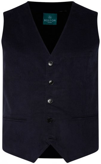 Boston Park 952 Velveta veste ar adītu muguru Tumši zils - Uzvalki un žaketes - Liela izmēra uzvalki un bleizeri