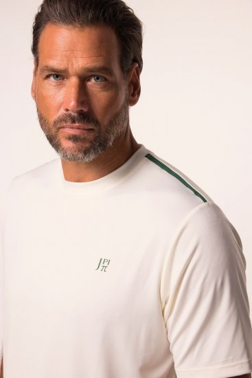JP1880 QuickDry Stripes Tennis T-Shirt Off White - Sporta apģērbs & outdoor - Liela izmēra sporta apģērbi vīriešiem