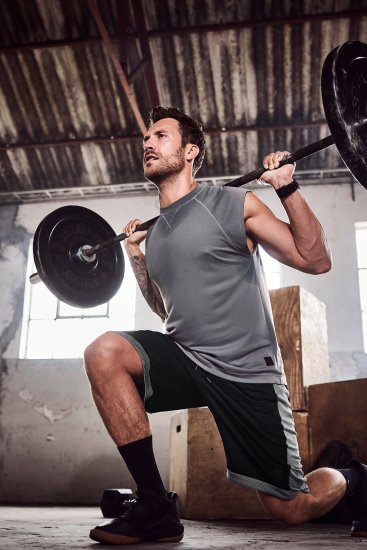 JP1880 Jay-Pi Bermuda QuickDry Mesh Fitness Shorts Black - Sporta apģērbs & outdoor - Liela izmēra sporta apģērbi vīriešiem