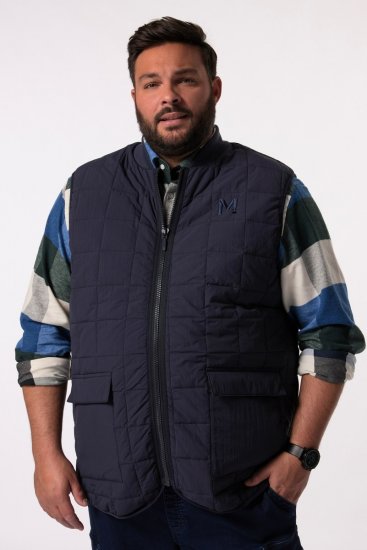 Men+ 464 Veste stepēta ar college apkakli Tumši zils - Jakas & Lietus apģērbs - Jakas - 2XL-12XL