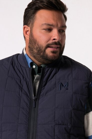 Men+ 464 Veste stepēta ar college apkakli Tumši zils - Jakas & Lietus apģērbs - Jakas - 2XL-12XL