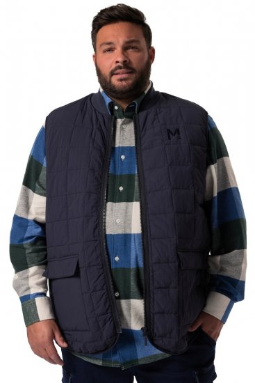 Men+ 464 Veste stepēta ar college apkakli Tumši zils - Jakas & Lietus apģērbs - Jakas - 2XL-12XL