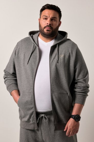Men+ 851 Džemperis ar kapuci Pelēks melanžs - Džemperi un džemperi ar kapuci - Džemperi - 2XL-14XL