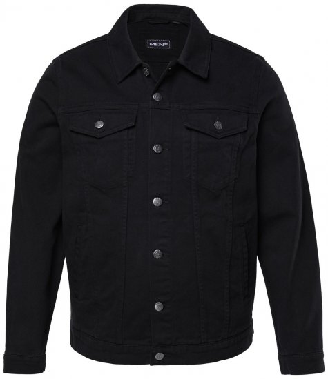 Men+ 446 Džinsa jaka ar krūšu kabatām Melns - Jakas & Lietus apģērbs - Jakas - 2XL-12XL