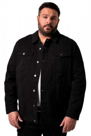 Men+ 446 Džinsa jaka ar krūšu kabatām Melns - Jakas & Lietus apģērbs - Jakas - 2XL-12XL