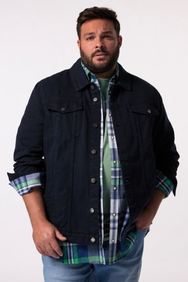 Men+ 446 Džinsa jaka ar krūšu kabatām Tumši zils - Jakas & Lietus apģērbs - Jakas - 2XL-12XL