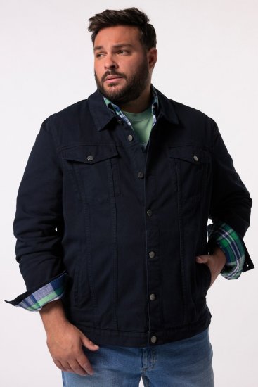 Men+ 446 Džinsa jaka ar krūšu kabatām Tumši zils - Jakas & Lietus apģērbs - Jakas - 2XL-12XL