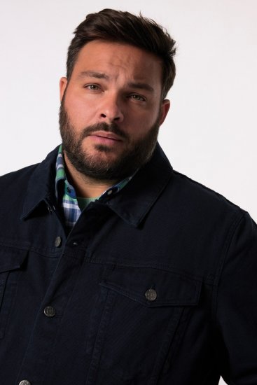 Men+ 446 Džinsa jaka ar krūšu kabatām Tumši zils - Jakas & Lietus apģērbs - Jakas - 2XL-12XL