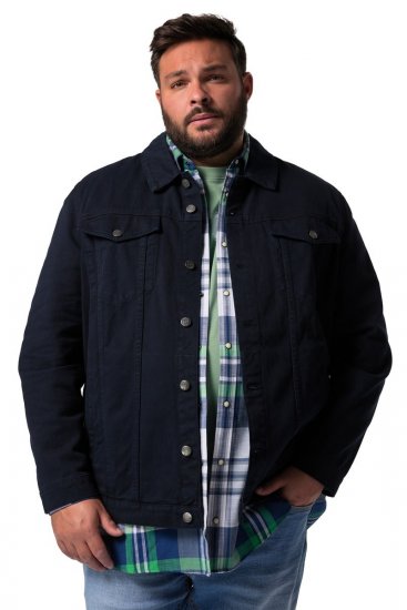 Men+ 446 Džinsa jaka ar krūšu kabatām Tumši zils - Jakas & Lietus apģērbs - Jakas - 2XL-12XL