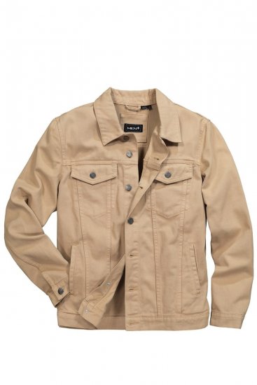 Men+ 446 Džinsa jaka ar krūšu kabatām Smilškrāsas - Jakas & Lietus apģērbs - Jakas - 2XL-12XL