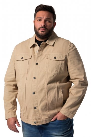 Men+ 446 Džinsa jaka ar krūšu kabatām Smilškrāsas - Jakas & Lietus apģērbs - Jakas - 2XL-12XL