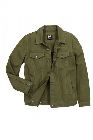 Men+ 446 Džinsa jaka ar krūšu kabatām Tumši olīvu - Jakas & Lietus apģērbs - Jakas - 2XL-12XL