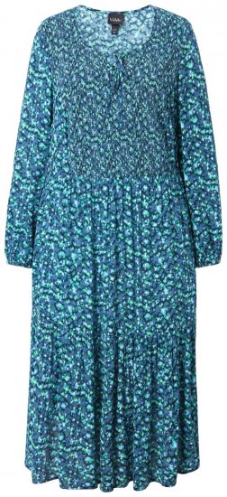 Ulla Popken 835713 Ziedaina kleita Tumši zils - Maxi kleitas - Sieviešu maxi kleitas lielos izmēros
