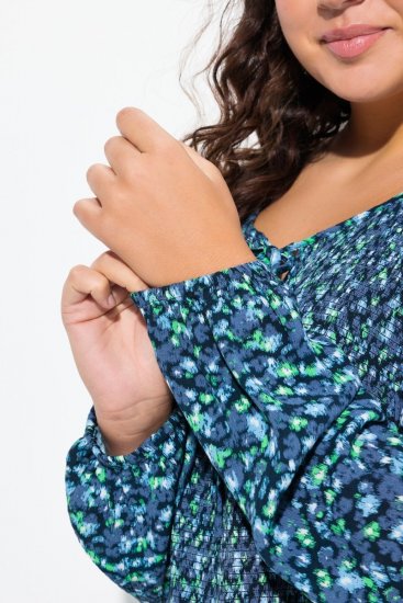 Ulla Popken 835713 Ziedaina kleita Tumši zils - Maxi kleitas - Sieviešu maxi kleitas lielos izmēros