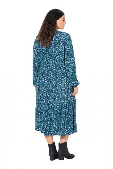 Ulla Popken 835713 Ziedaina kleita Tumši zils - Maxi kleitas - Sieviešu maxi kleitas lielos izmēros