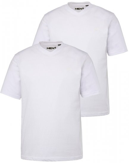 Men+ 299 T-krekls V veida kakla izgriezumu Balts 2 gab. iepakojums - T-krekli - T-krekli - 2XL-14XL