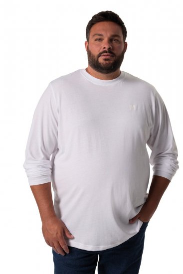 Men+ 307 T-krekls ar garām piedurknēm Balts - T-krekli - T-krekli - 2XL-14XL