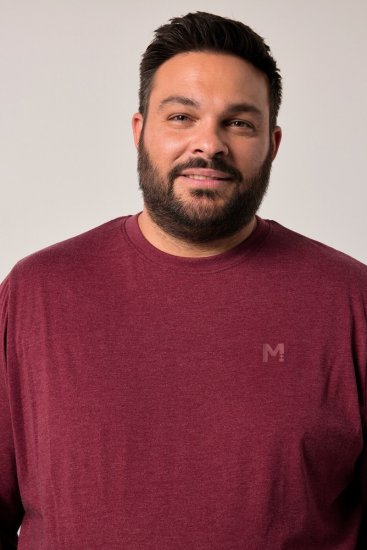 Men+ 307 T-krekls ar garām piedurknēm Baklažānu - T-krekli - T-krekli - 2XL-14XL