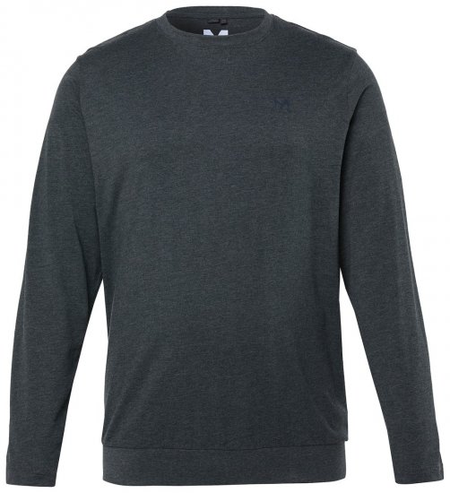 Men+ 313 T-krekls ar garām piedurknēm bellyfit Tumši pelēks melanžs - T-krekli - T-krekli - 2XL-14XL