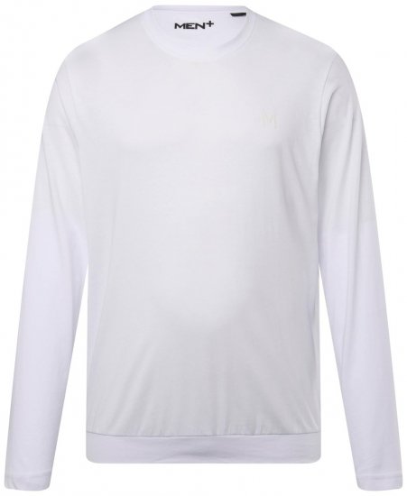 Men+ 313 T-krekls ar garām piedurknēm bellyfit Balts - T-krekli - T-krekli - 2XL-14XL