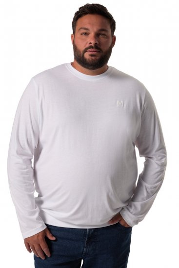 Men+ 313 T-krekls ar garām piedurknēm bellyfit Balts - T-krekli - T-krekli - 2XL-14XL