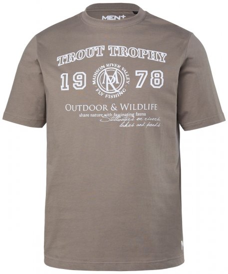 Men+ 424 T-krekls Trout Trophy Pelēkbrūns - T-krekli - T-krekli - 2XL-14XL