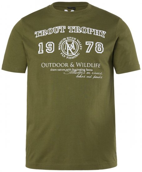 Men+ 424 T-krekls Trout Trophy Tumši olīvu - T-krekli - T-krekli - 2XL-14XL