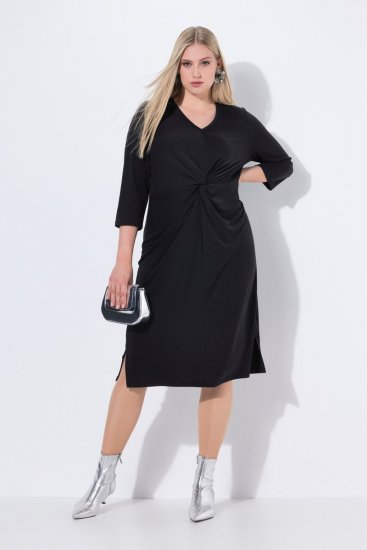Ulla Popken 836514 Midi kleita ar 3/4 piedurknēm Melns - Midi kleitas - Midi kleitas lielajos izmēros