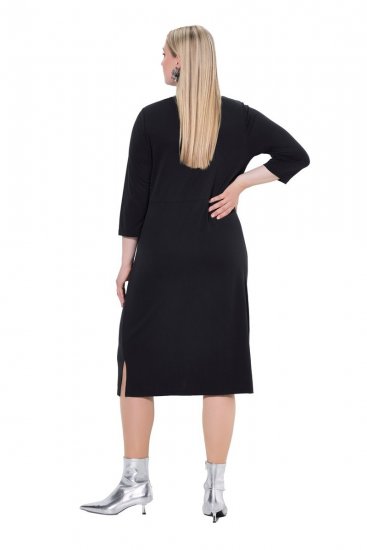 Ulla Popken 836514 Midi kleita ar 3/4 piedurknēm Melns - Midi kleitas - Midi kleitas lielajos izmēros