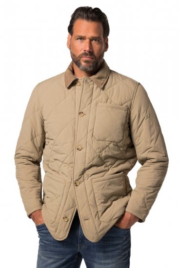 JP1880 836628 Stepēta jaka vesterna stilā Tumši bēšs - Jakas & Lietus apģērbs - Jakas - 2XL-12XL