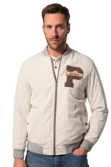 JP1880 836786 College jaka ar emblēmu Krēmbalts - Jakas & Lietus apģērbs - Jakas - 2XL-12XL