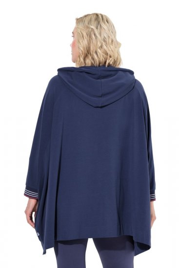Ulla Popken 837190 Mājas pončo ar kapuci Tumši violets - Pidžamas/Loungewear - 
