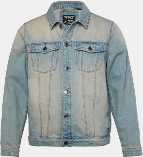STHUGE 837222 Džinsa jaka ar krūšu kabatām Gaiši zils - Jakas & Lietus apģērbs - Jakas - 2XL-12XL