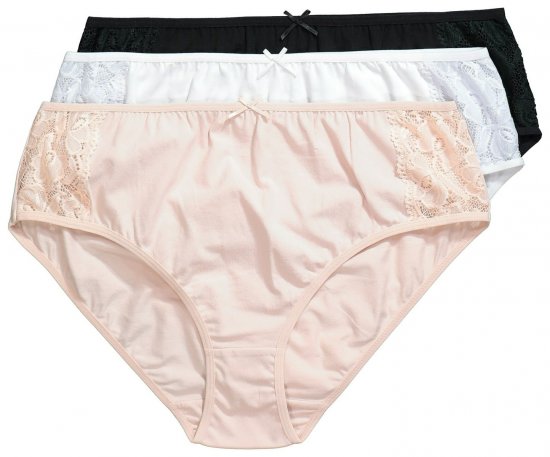 Ulla Popken 837353 Biksītes ar mežģīnēm 3 gab. Bēšs - Biksītes - 